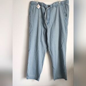 Scandia Woods Men's Jeans Elastic Waist Pockets Zip & Button (NWT) Sz L-Short